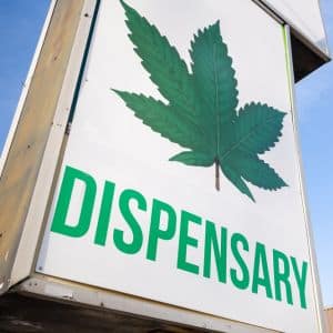 Elegantly designed dispensary sign showcasing premium branding.