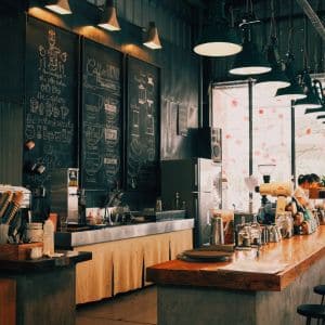 Cozy café in Chicagoland retail space with inviting flooring.